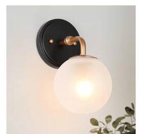 Lavyqvm4623o7c Lnc Anteros Modern 5.5 In 1-light Vintage Gold Wall Sconce With Matte Black Accents