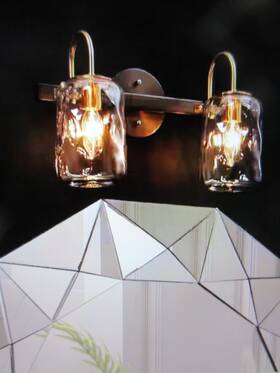 Lb6rjjm90w2f8c Lnc Cellar Modern 14.6 Inch 2-light Vanity Light Gunmetal Gray And Brass Wall