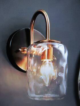 Lrmvjm290w1e8c Lnc Gunmetal Gray 1-light Wall Light Modern Brass Mason Jar Shade Vanity