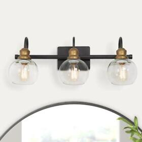 Izmfuqhd1381237 Lnc Vanity Lighting 3-led Dimmable Light Metal In Aged Brass And Black