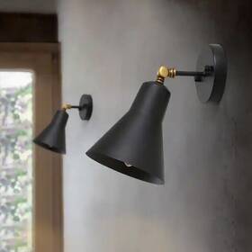 Vzzf2ehd12807i5 Lnc A02807 1-light Black/brass Adjustable Wall Sconce With Metal Bell Shade