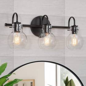 Zqq3iylws409997 Lnc Vanity Light 7 Inch X22 X9 3-light Dimmable With Clear Globe Glass Shades Indoor