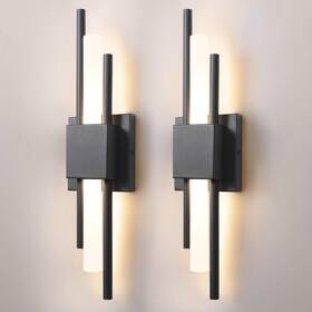 602-ld212512sg2-us490 Losneolaz Led Wall Sconces Set Of Two 3000k Warm Light Acrylic Matte Black Sconce