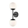 Ls-w268-bk-wh Light Society Zeno Globe Wall Sconce In Black White