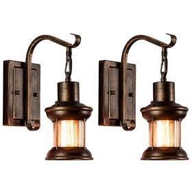 Luling 719209001137 Vintage Glass Wall Sconce Fixtures 2-pack Rustic Nordic Light Fix