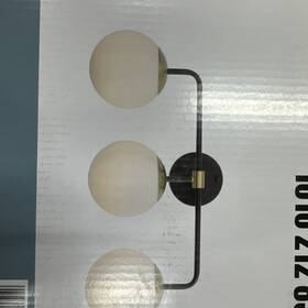 Lgu1303ax-01 Luminosa 23 In W 3-light Black And Gold Vanity Light Frosted Opal Glass Shades