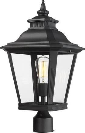 7h6p-l Luminzone Post Light 21 Inch Black Outdoor