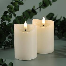 Lp-b1002wh Lumipur Basics Flameless Flickering Wax Pillar Led Candles 2.75 Inch X 4 2 Pack