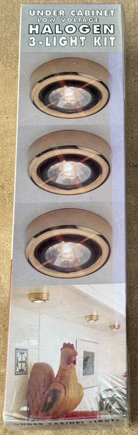 60030 Lusa 034378630125 3 Light Micro Kit Low Volt Halogen Polished Brass Under Cabinet Lights