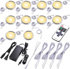M0747 Lvyinyin Under Cabinet Lighting Kit Curio Display Case Dimmable Wireless Rf Re