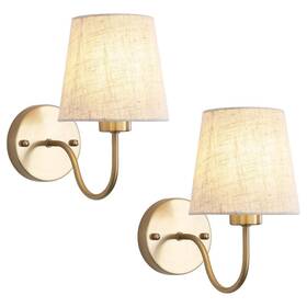 R-b0114-1-br-2 Lwytjo 10.78 Inch 1-light Vanity Light With Fabric Shade Set Of 2