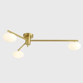 Mcl03-gd Magiroz 3-light Flush Mount Sputnik Ceiling Light Fixture Gold Brass Chandelier Mid C