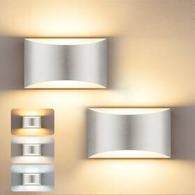 Matameye Fy-3cctws03-bn-2 Modern Led Wall Sconce Set Of 2 Brushed Nickel Indoor Lighting Fi