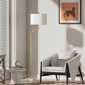Maxax 313098217237 64.3 Inch Brass Modern Dimmable 1-light Marble Living Room Bedroom Reading Standi
