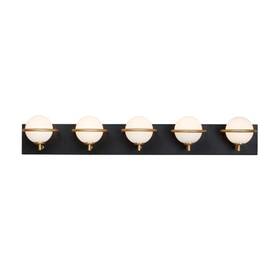 21605swbkgld Maxim Revolve 34 Inch Wide Led Bathroom Vanity Light - Black/gold/white