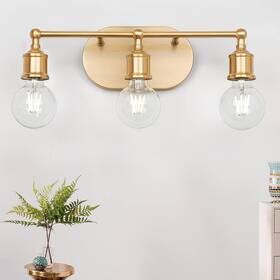 Usnc-led-ws04-gd-1 Maxvolador 3-light Gold Bathroom Vanity Light Fixture Modern Wall Sconce Over Mirror