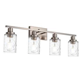 Melucee 919305627475 4-light Wall Light Fixtures Brushed Nickel Bathroom Vanity