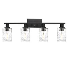 Melucee 919305763081 Wall Light Fixture 4-light Black Bathroom Vanity Over Mirror Wi