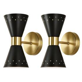 800220-2wb Merbotin Black Wall Sconces Set Of 2 Mid Century Modern Sconce Lighting E12 Bas