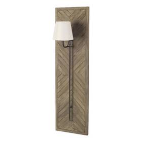 Mercana Furniture And Decor 67592-ab Vector Brown Wooden Body Copper Metal Rectangular Wall Sconce