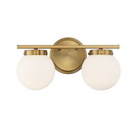 M80047nb Meridian M80047 2 Light 16 Inch W Bathroom Vanity - Brass