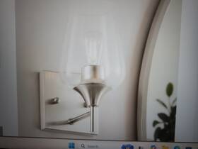Hcf-2801-ni-bnhd-1 Merra 1-light Brushed Nickel Wall Sconce Vanity Light With Glass Shade