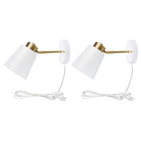 Metallixity 786527331468 2 X Plug In Wall Sconces Adjustable Lights With Switch For Bedside White