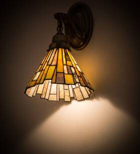 182947 Meyda Tiffany Delta Jadestone 12 Inch Tall Wall Sconce - Brass
