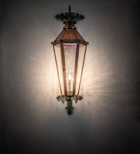 237295 Meyda Tiffany Millesime 3 Light 42 Inch Tall Wall Sconce - Verde / Vintage