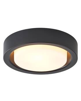 Cl22035 Miaomeio 13 Inch Flush Mount Ceiling Light Black Finish Plate With Frosted Glass Shade