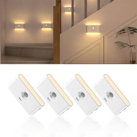 Midea 840296515006 4 Pack Rechargeable Night Lights With Motion Sensor/dusk To Dawn Sensor
