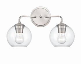9752-sn Millennium Lighting 16 Inch 2-light Nickel Vanity Light Clear Glass