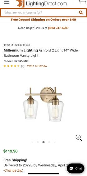 Millennium Lighting 842639026408 9702-mg Ashford 14 Inch W Bathroom Vanity Light Modern Gold