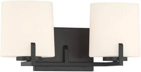 Minka Lavery 12432-899 12432 Mirelle 2 Light 16 Inch W Vanity - Dark Matte Black