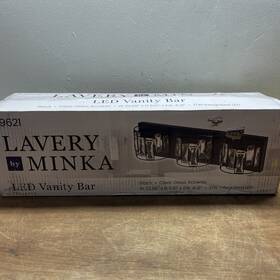 29621 Minka Lavery 3-light Led Vanity Light With Clear Glass Matte Black 22 Inch