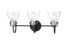 3363-572 Minka Lavery Monico 3 Light 26 Inch Wide Bathroom Vanity Black / Nickel New