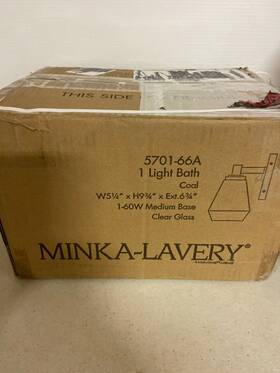 5701-66a Minka Lavery Clarity Wall Sconce Clear Glass 1-light Black
