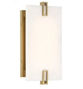 924-695-l Minka Lavery Aizen Led 12 Inch Wall Sconce Soft Brass/white -