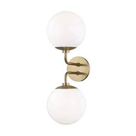 H105102-agb Mitzi - Stella Two Light Wall Sconce-aged Brass Finish