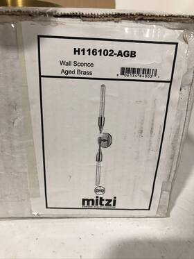 H116102-agb Mitzi Tara 2-light Aged Brass Wall Sconce Missing Light Bulbs