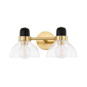 H482302-agb Mitzi - Camile 2 Light Bath Vanity-7 Inches Tall And 16 Wide-aged Brass