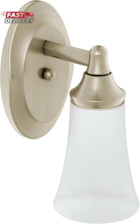 Yb2861bn Moen Incorporated 445005720738 Eva 1-light Dual-mount Bath Bathroom Vanity Fixture With Frosted G