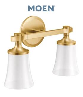 Yb0362bg Moen Two Globe Indoor Bathroom Lighting Fixture -brushed Gold