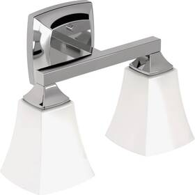 Yb5162ch Moen Voss 2-bath Light Bathroom Vanity Frosted Glass - Chrome