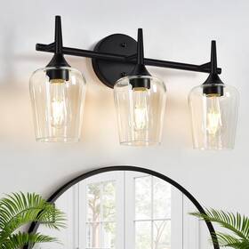Hcyx-003 Mokatng 2025 Upgrade 3-light Bathroom Light Fixtures Black Vanity Lights For Bathroo