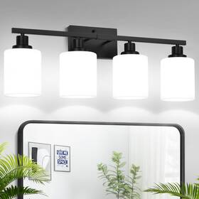 Yx-053 Mokatng 4-light Bathroom Light Fixtures Vanity With Milky White Shades