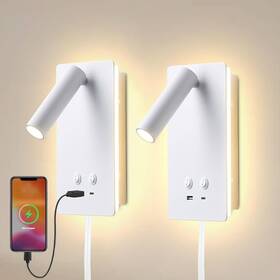 Ws-s07b Moluola Lighting 2 Pack Led Reading Lights Wall Mounted Plug In Sconces