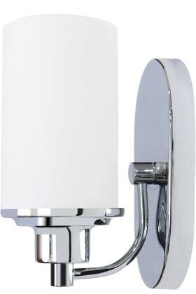 Ws45 Monkfish Wall Light 1 White Frosted Glass Shade Sconce For Bathro