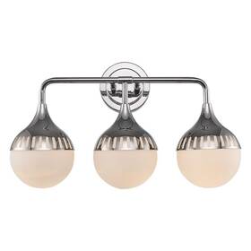 Hs-8688 Monteaux Lighting 3-light Chrome Bathroom Vanity Light Fixture With Opal Glass