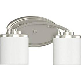 2479593 Monument 2478802 Dual Lamp Vanity Fixture Brushed Nickel Wall Mount 2-light